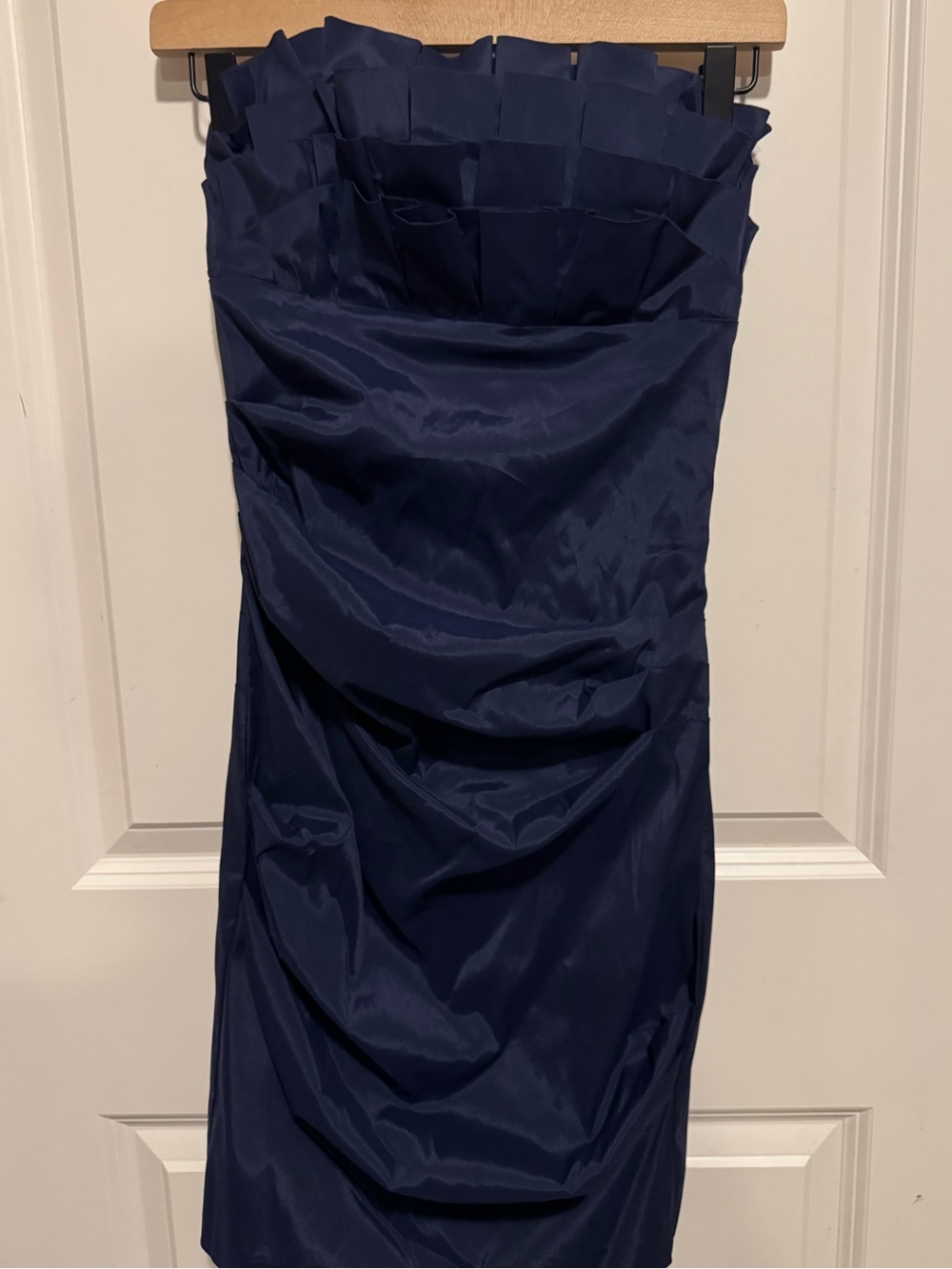 Ruched,Strapless,Navy Dress, Cocktail,bachelorette,going out,Y2K,Vintage Formal